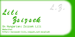 lili zsizsek business card